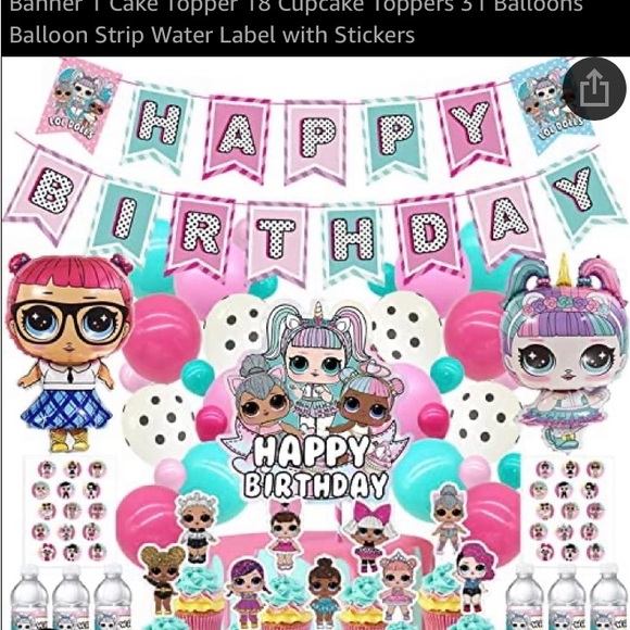 Other Nwt 62pc Lol Party Supplies Theme Happy Birthday Decorations